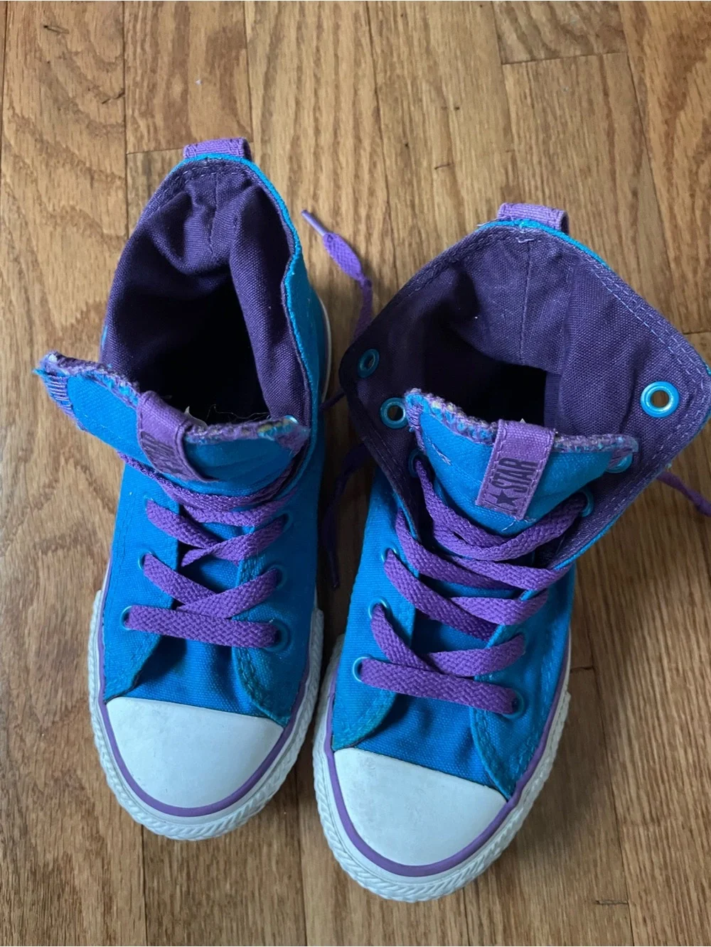 Converse All Star High Top Chuck Taylor Blue/Purple High Tops Shoe Girls 12